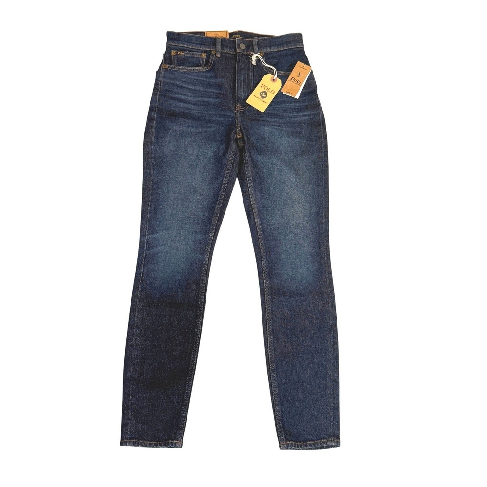 Polo‎ Ralph Lauren High Rise Skinny Ankle Jeans Organic Dark Wash Indigo Size 30